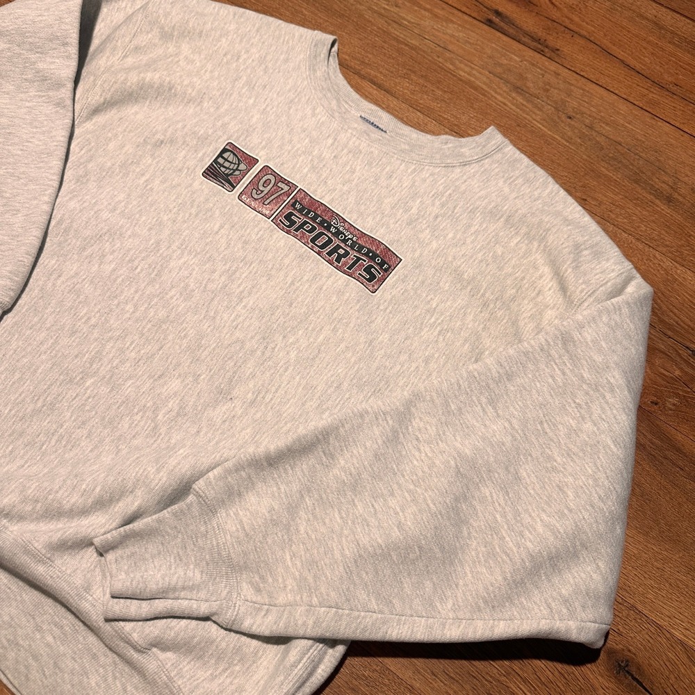 Vintage Champion Disney Wide World of Sports 97 Reverse Weave Sweatshirt Gray XL